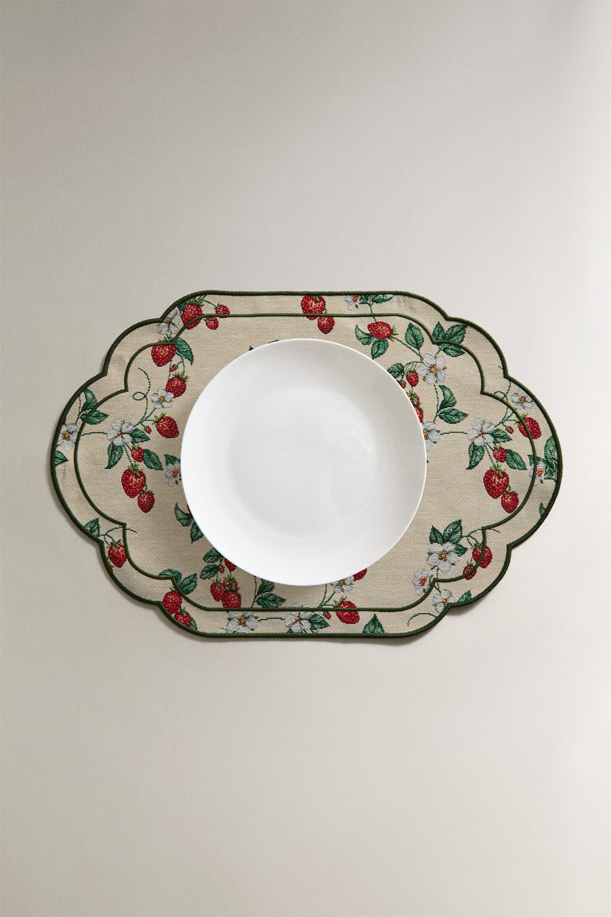 SET DE TABLE JACQUARD FRAISES